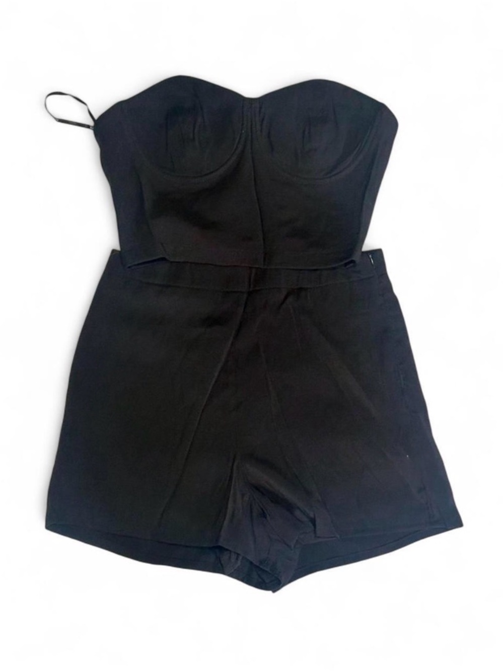 Black Strapless Two Piece Set NWT